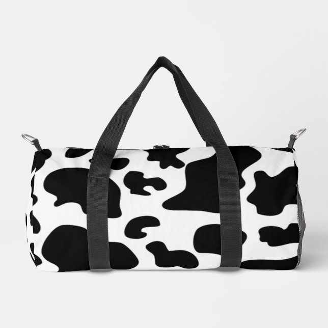 Sac De Sport Impression de vache noire et blanche (Recto)