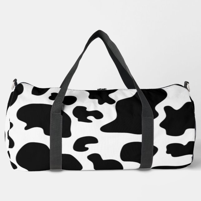 Sac De Sport Impression de vache noire et blanche (Recto)