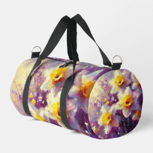 Sac De Sport Impressionniste Daffodique Floral Purple Jaune Art