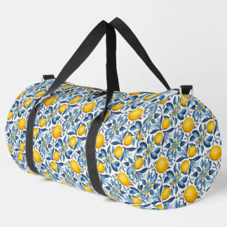 Sac De Sport Imprimé botanique de citron bleu et jaune d'été