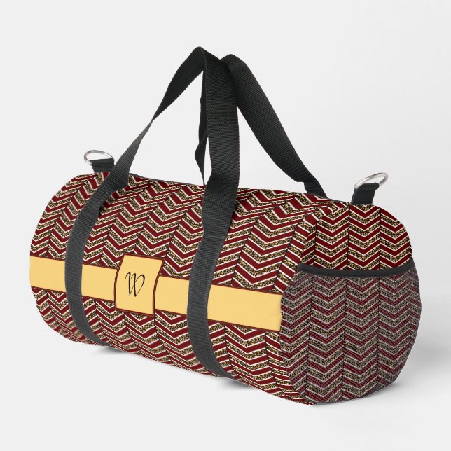 Sac De Sport Imprimé chevron léopard (Coin droit)