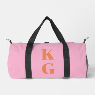 Sac De Sport Initiales Monogramme Rose Orange Personnalisées