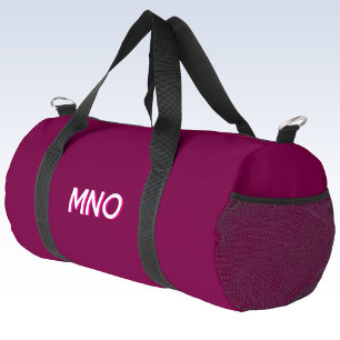 Sac De Sport Initiales Monogrammes modernes rose foncé Bourgogn