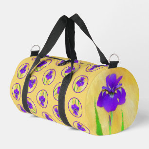 Sac De Sport Iris Peinture Iris À Led Violet Art Fleur Original