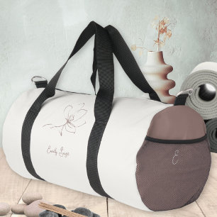 Sac De Sport Ivoire Rose Poussiéreuse Ligne Artistique Florale