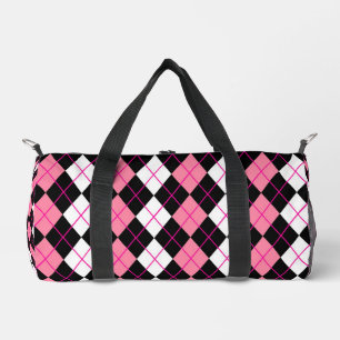 Sac De Sport Jacquard rose noir blanc Diamant Design