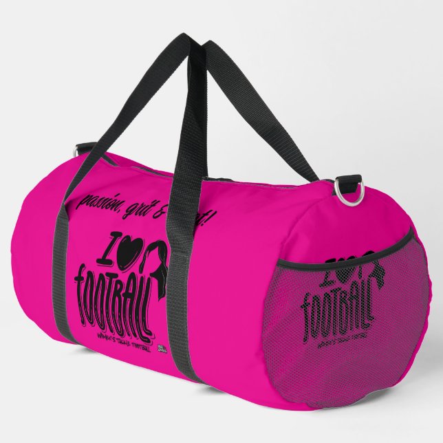 Sac De Sport J'aime WTF Rose Noir (Coin droit)