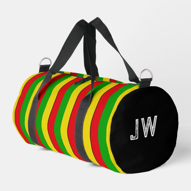 Sac De Sport Jamaïcain Rasta coloré rayé (Coin gauche)