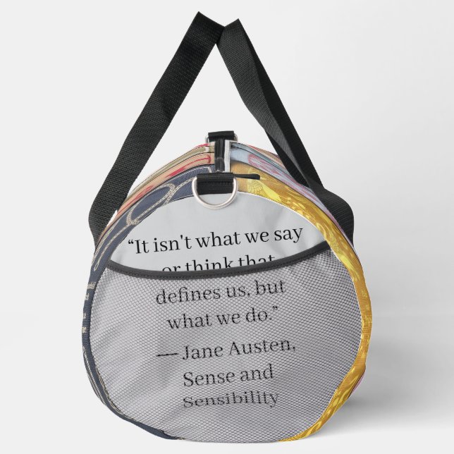 Sac De Sport Jane Austen Books + Quote (gray) (Droite)