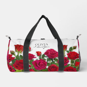 Sac De Sport Jardin de roses rouges modernes minimaliste Je t'a