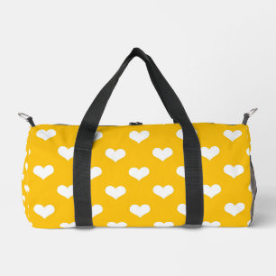 Sac De Sport Jaune Blanc Amour Coeur Design Motif