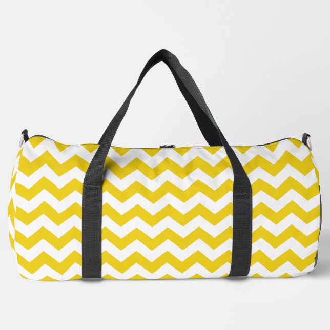 Sac De Sport Jaune Zigzag, Jaune Chevron, Motif géométrique (Recto)