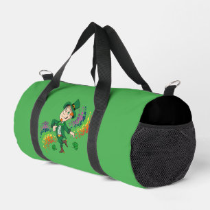 Sac De Sport Joli et souriant dancing leprechaun, un arc-en-cie