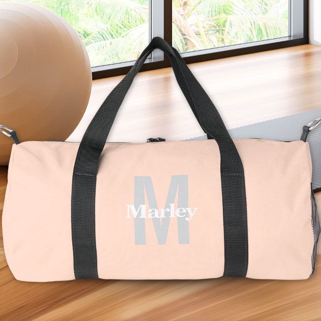 Sac De Sport Joli Monogramme Moderne Blush Rose Bold Chic (Créateur téléchargé)
