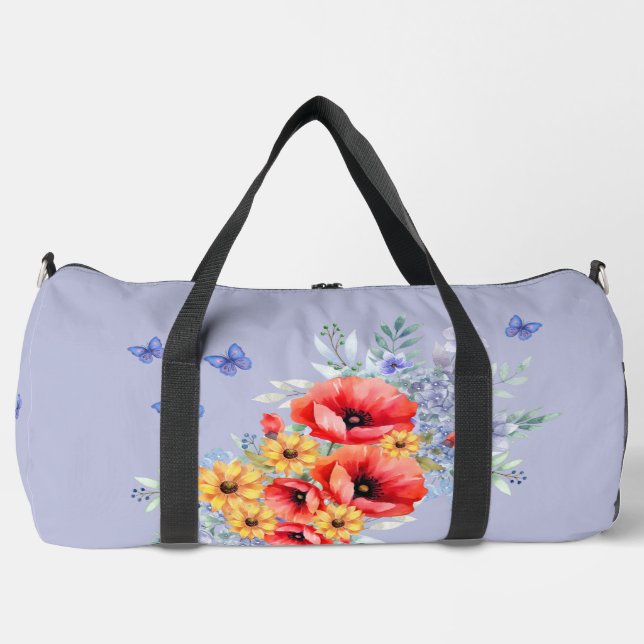 Sac De Sport Joli Poppies rouges, tournesols et papillons (Recto)