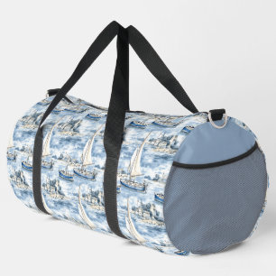 SAC DE SPORT JOLIE BATEAU DE COULEUR D'EAU BLEU & BLANC