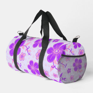 Sac De Sport Jolie impression florale violette et rose sur lava