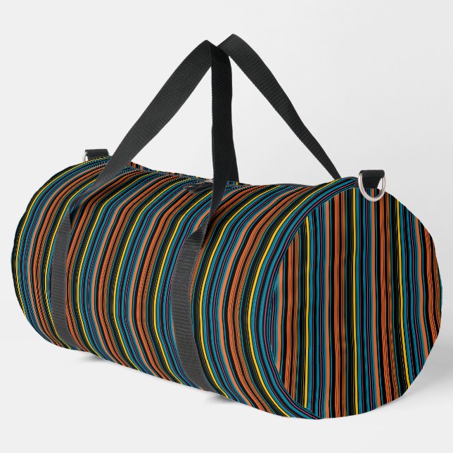 Sac De Sport Jolies rayures noir bleu (Coin gauche)