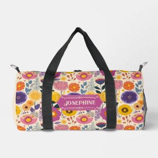 Sac De Sport Joséphine coloré violet et jaune Floral moderne