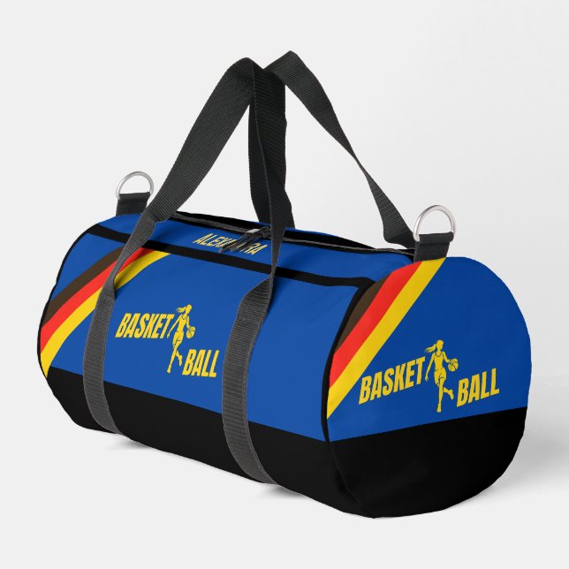 Sac De Sport Joueuse de basket, Anniversaire, drapeau allemand (Coin gauche)