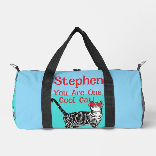 Sac De Sport Joyeux anniversaire Vous Cool Tabby Chat Mens Mari (Recto)