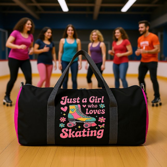 Sac De Sport Juste Une Fille Aime Le Patinage (Créateur téléchargé)