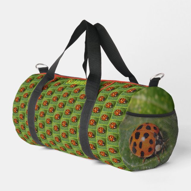 Sac De Sport Ladybug On Leaf Personnalisé (Coin droit)