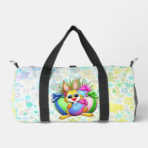 Sac De Sport Lapin drôle mordant un œuf de Pâques
