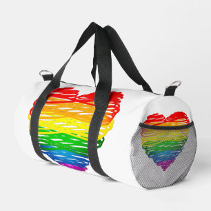 Sac De Sport Le cœur arc-en-ciel de SlipperyJoe griffonné tourb