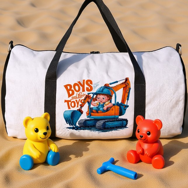 Sac De Sport Le Jeune Explorateur : Garçon sur Bulldozer (Créateur téléchargé)