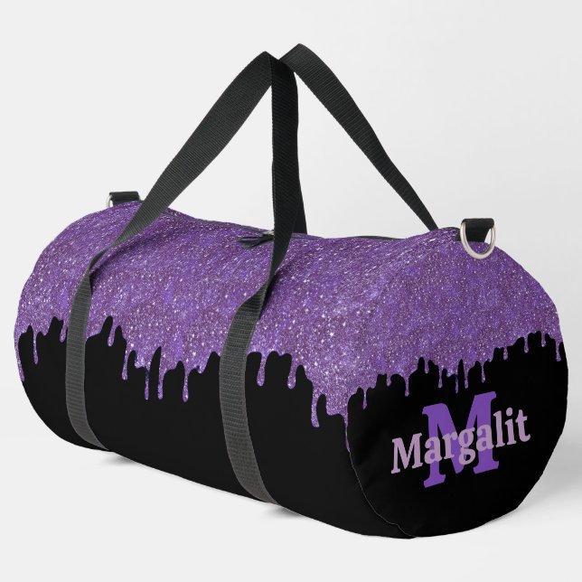 Sac De Sport Lecteurs de Parties scintillant violet Fille Noir  (Coin gauche)