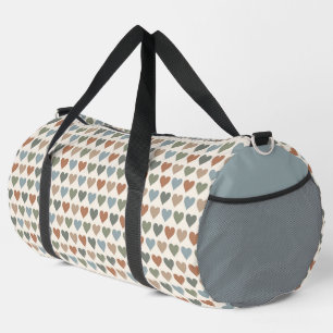 SAC DE SPORT LIGNES BLEU VERTES BROWN DU COEUR