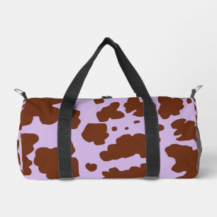 Sac De Sport Lilac Purple moderne et peau Brown de vache Imprim