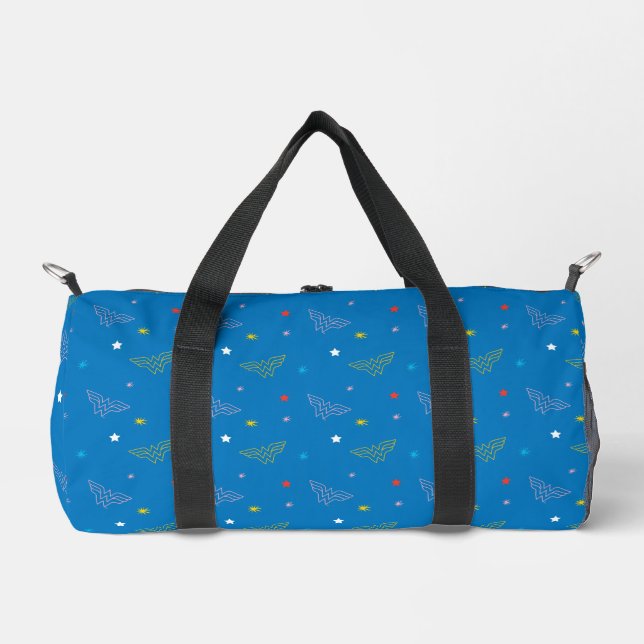Sac De Sport Logo de Wonder Woman et étoiles motif bleu (Recto)