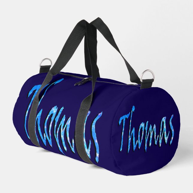 Sac De Sport Logo du nom Thomas étoilé bleu, (Coin gauche)