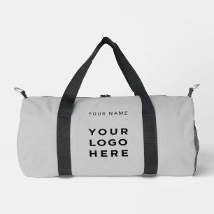 Sac De Sport Logo Entreprise Gris Clair Nom Instagram Fitness
