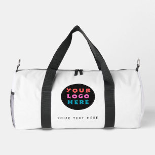 Sac De Sport Logo et texte blanc personnalisés pour entreprise 