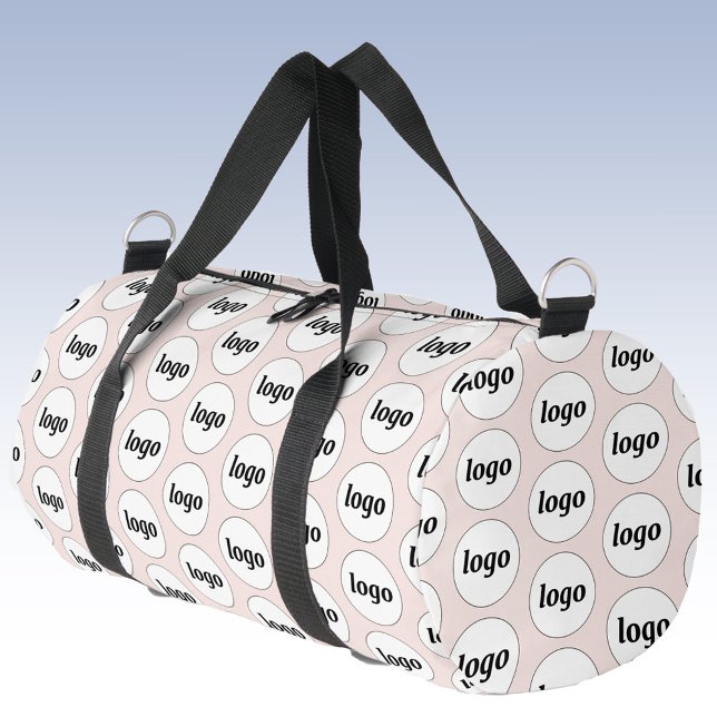 Sac De Sport Logo Motif promotionnel Business Blush Pink (Logo pattern business branding promotional duffel bag)