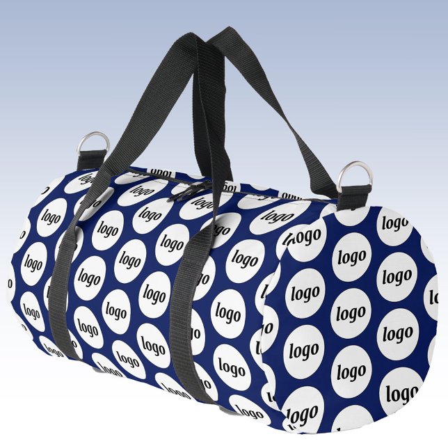 Sac De Sport Logo Motif Promotions Business Marine Bleu (Logo pattern business branding promotional navy blue duffel bag)