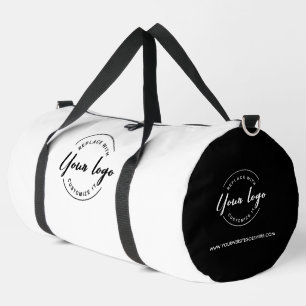 Sac De Sport Logo Simple Black White Business de marque