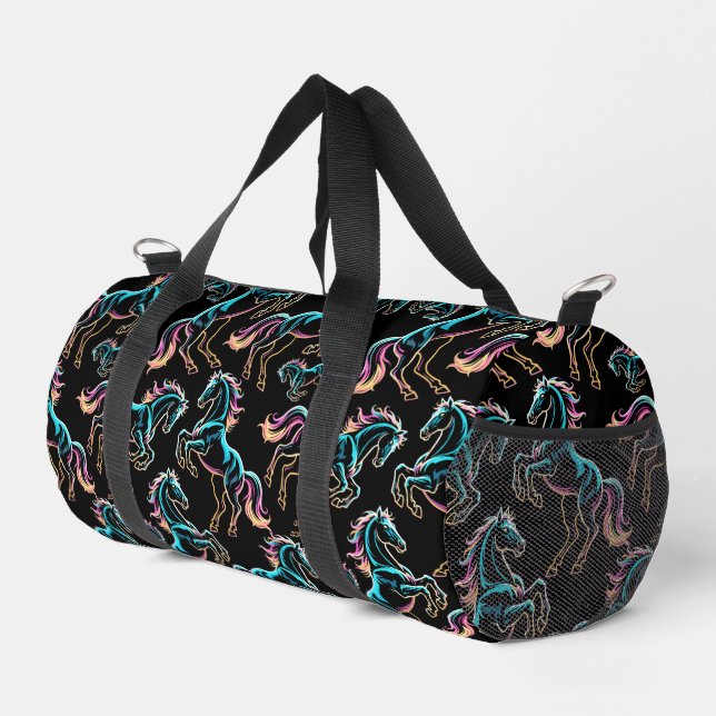 Sac De Sport Lumière Néon Cheval Style Rétro Défectueux (Coin droit)