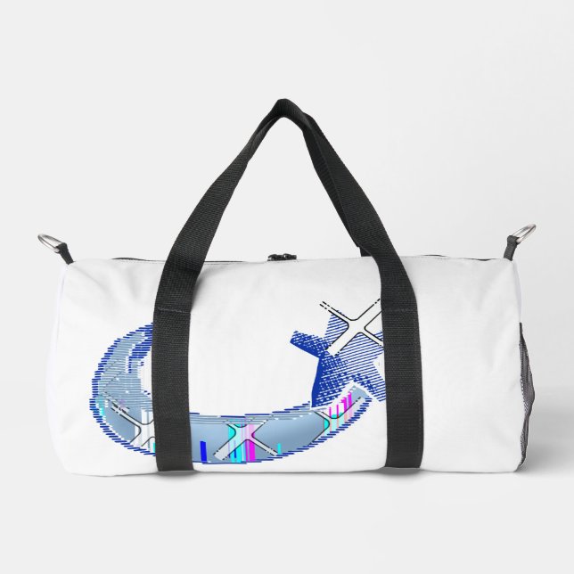 Sac de sport Lune et Étoile Cyber Glitch (Recto)
