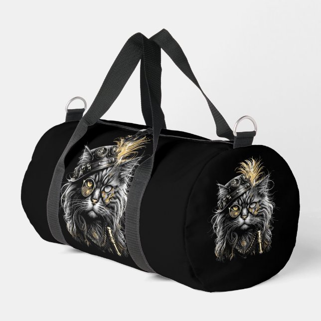 Sac De Sport Magnifique chat Steampunk  (Coin gauche)