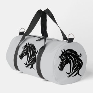 Sac De Sport Magnifique tête de cheval noir gris