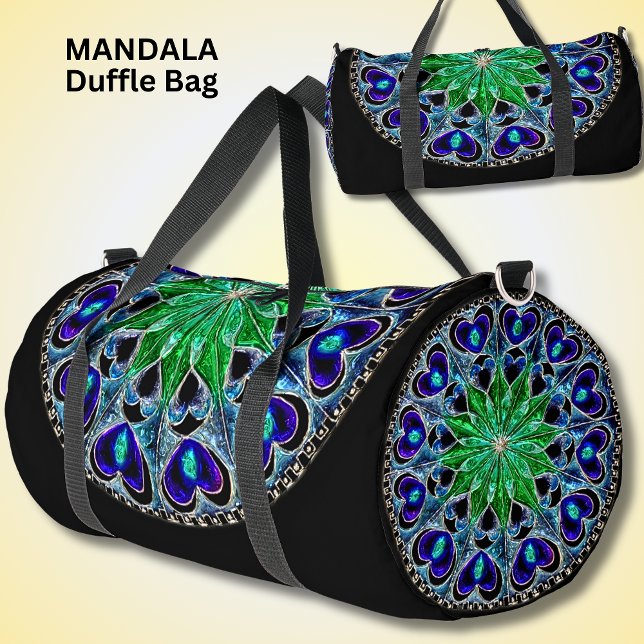 Sac De Sport Mandala Green Blue Hearts de couleur vive (Créateur téléchargé)