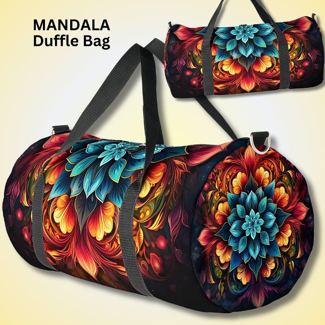Sac De Sport Mandala Rouge Orange Aqua de couleur vive (Créateur téléchargé)