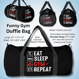 Sac De Sport Mangez Sleep Gym Répéter sur Noir