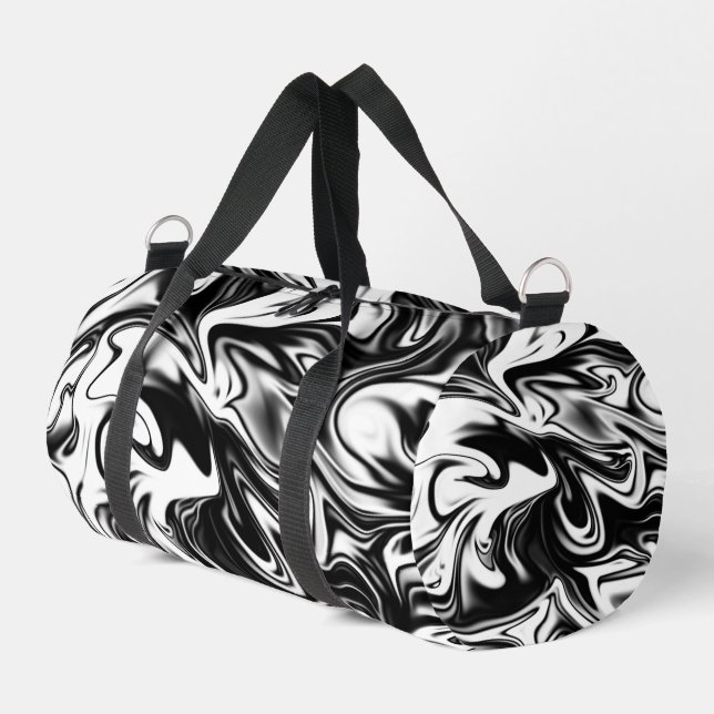 Sac De Sport Marbre Noir Blanc, (Coin gauche)