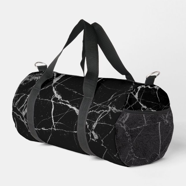 Sac De Sport Marbre noir et argenté vif (Coin droit)