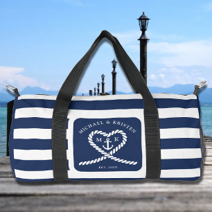 Sac De Sport Mariage d'Ancre du coeur en corde bleue marine